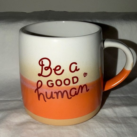 Danica Jubilee Other - Be a Good Human Orange and White Mug